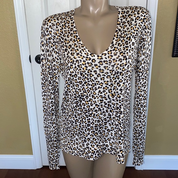 SILK Equipment Femme Animal Print Lightweight Sweater L - Picture 1 of 7